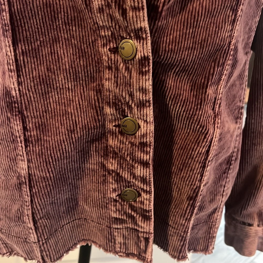 Natural Reflections purple corduroy button up shacket, sz 2X - Picture 3 of 7